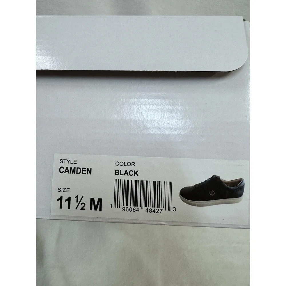 Chaps Men's Court Sneakers Camden Black Memory Foam Comfort Shoes Size 11.5